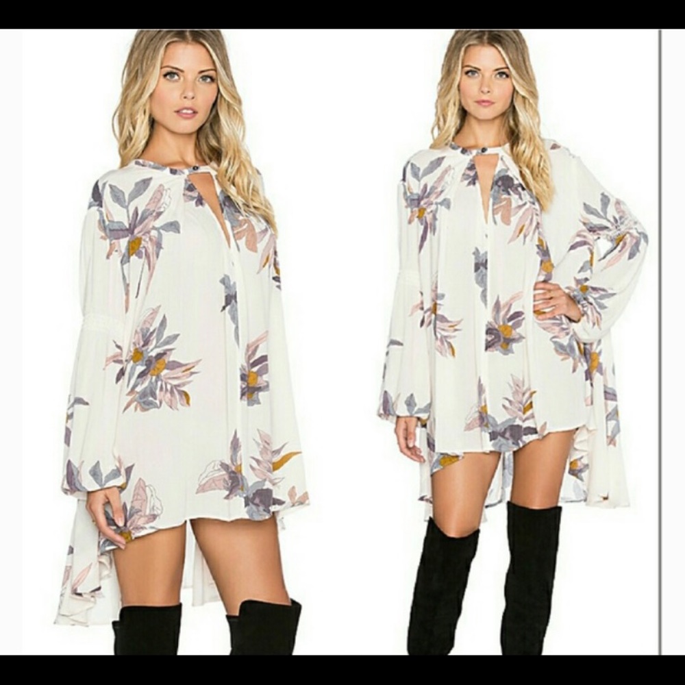Free People Tree Floral Swing Top Tunic Small